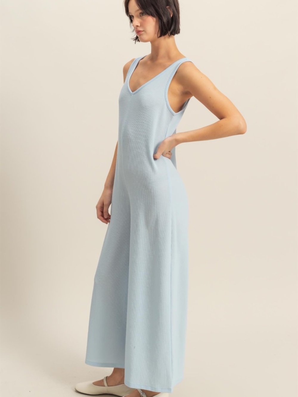 323 - Wide Leg Jumpsuit in Blue